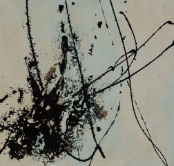 Serie "Verwandlung", Mixed Media auf Holz, 40 x 40 cm