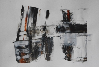 "Stütze"-06, Acryl auf Karton, 70 x 100 cm