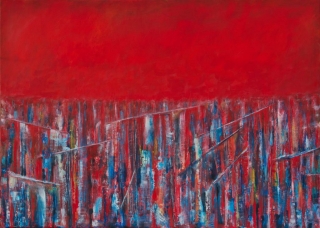 "Marionettentheater"- Acryl auf Leinwand, 140 x 100 cm -VERKAUFT