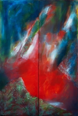 "Das Bekenntnis zur Ziellosigkeit"-036,  Acryl auf Leinwand, 150 x 100 cm,